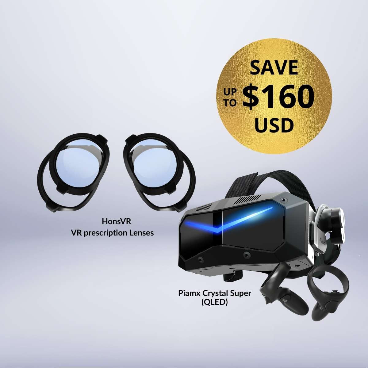 Pimax Crystal Super + Free VR Prescription Lenses Bundle
